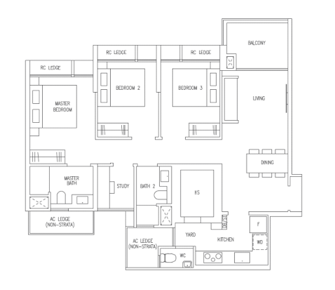 Plantation Close EC 3 Bedroom Floor Plan 3